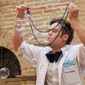 Smiley Face mit Seifenblasen